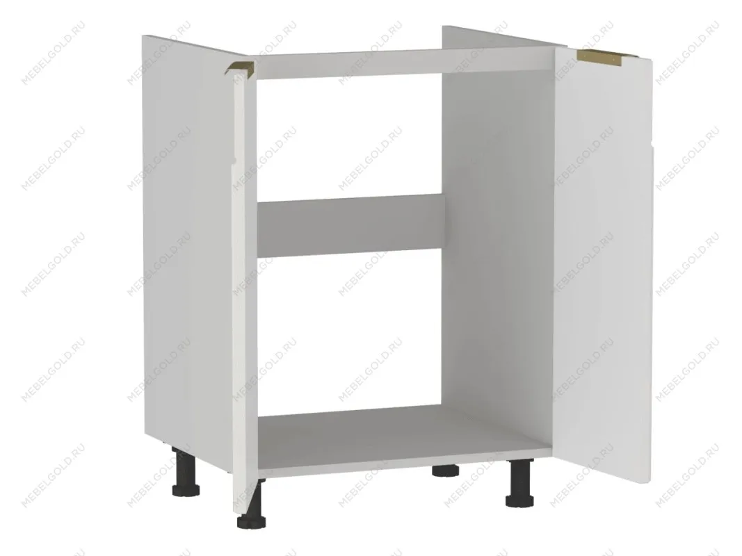 Стол под мойку СМ-60 2-х дверный, Берта (600*525*820) Экокожа Белый, 25315 | изображение 1