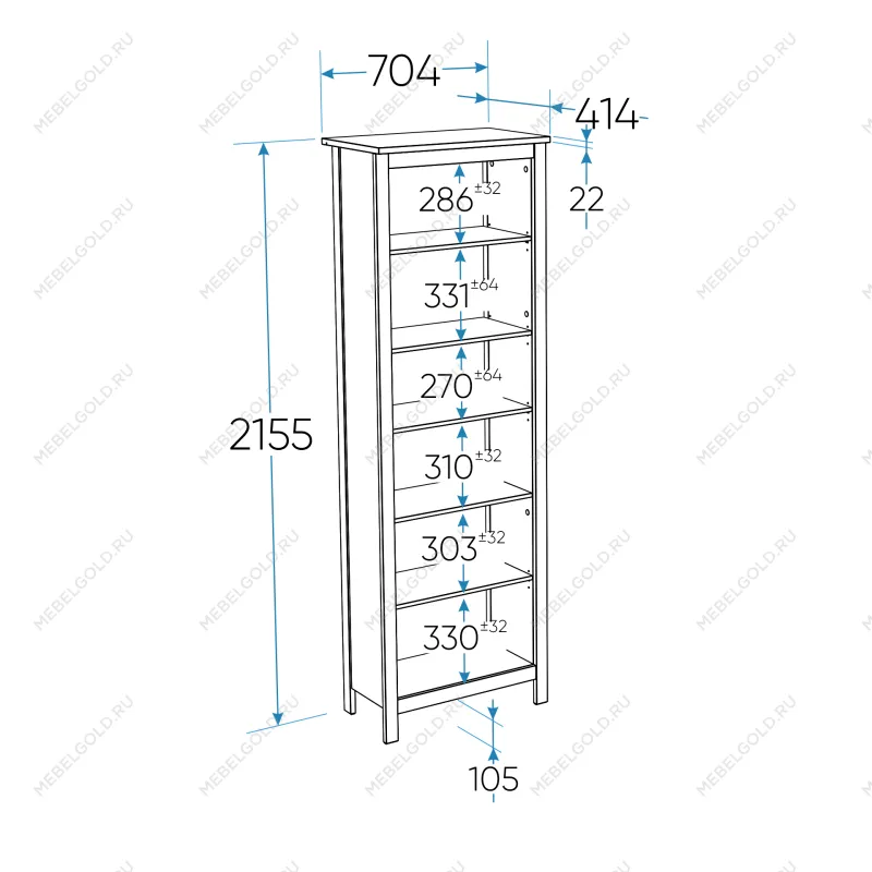 САГА стеллаж 70 белый | изображение 3