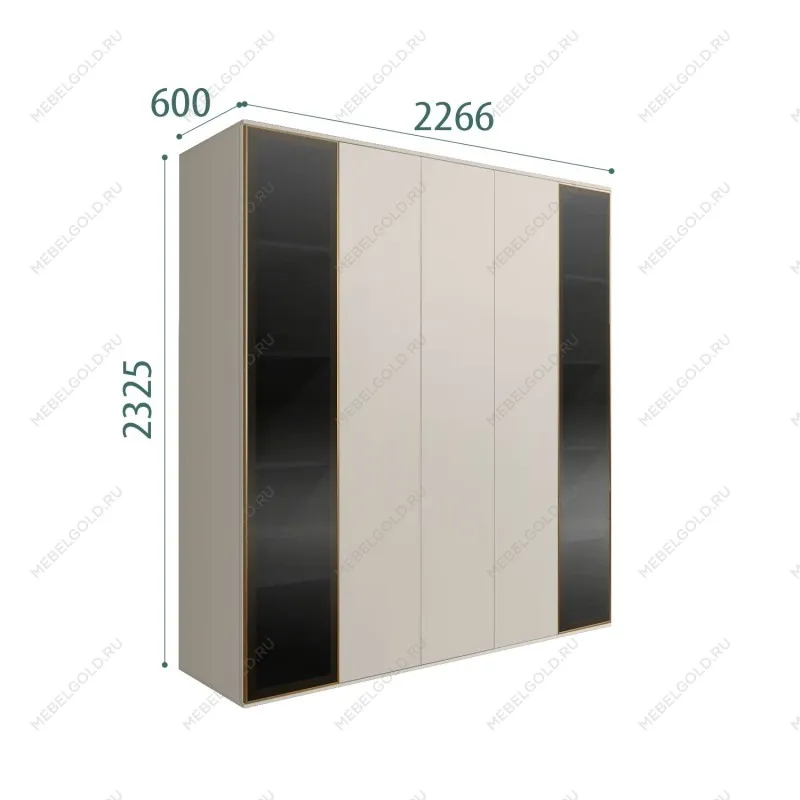 Шкаф 5-ти дв. Bogemia Air (Шелк/Золото) БМШ2/5(2)