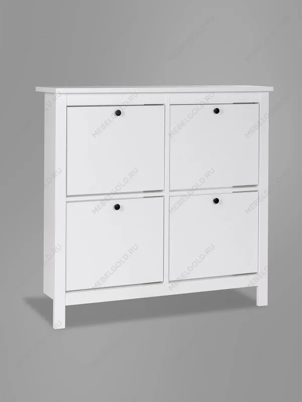 Обувница Сага с 4 откидными ящиками 113х108 белая | изображение 6