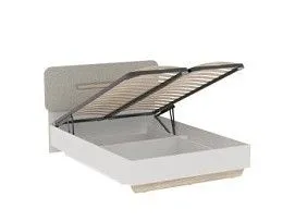 Кровать 1400 с темной мягкой вставкой и подъемным механизмом, Аврора (1556*2063*1049) Дуб Мария/Кашемир