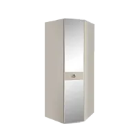 Шкаф угловой с зеркалом Римини СОЛО (Слоновая кость/Серебро) РМШУ1/1(s)