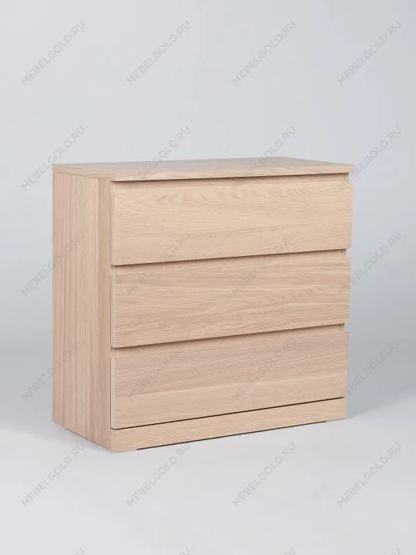 Комод Варма, 3 ящика, 80х78х40 см, шпон натурального дерева, дуб беленый | изображение 9