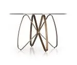 Стол обеденный Halmar LUNGO (коричневый/античное золото) | изображение 1