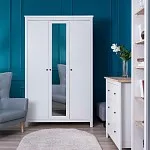 САГА шкаф 3 двери с зеркалом белый | изображение 5