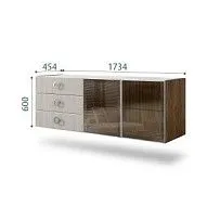 Комод 1.6м Bogemia Woodline Fly Fi (Шелк) (Novabuk/Хром) БМКМ-4[5]