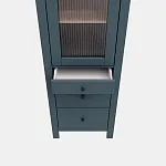 САГА шкаф с витриной 50 МОРУ темно-бирюзовый/ясень | изображение 5