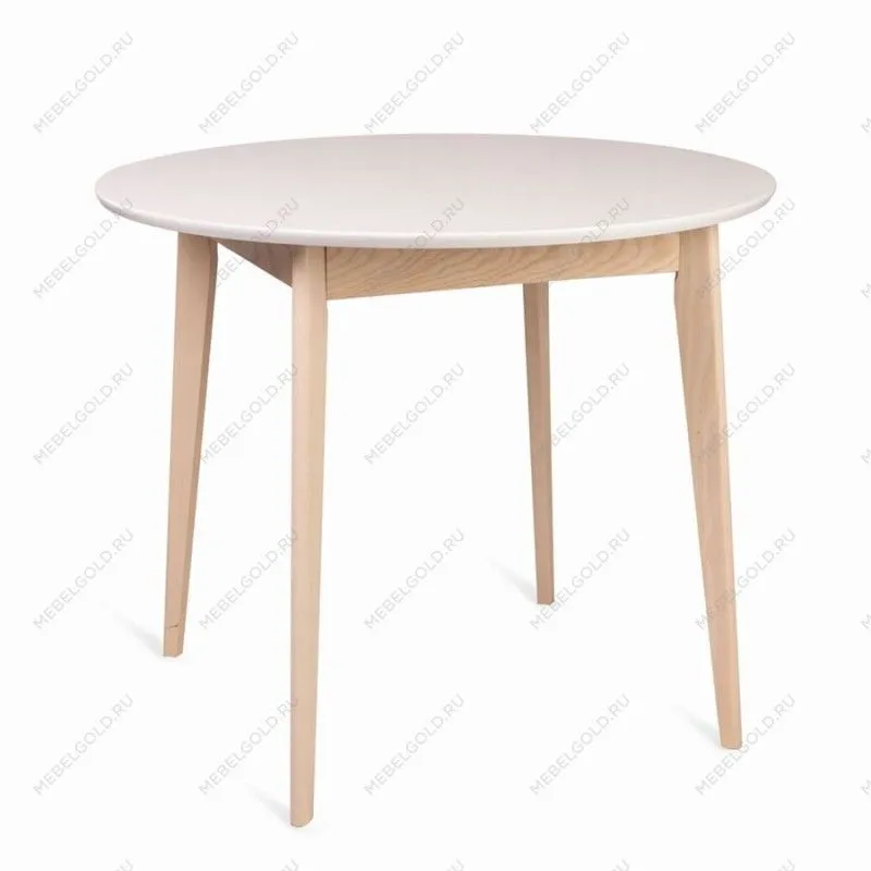 Стол Рэй-d900 (беленый дуб/белая эмаль) Круглый | изображение 1