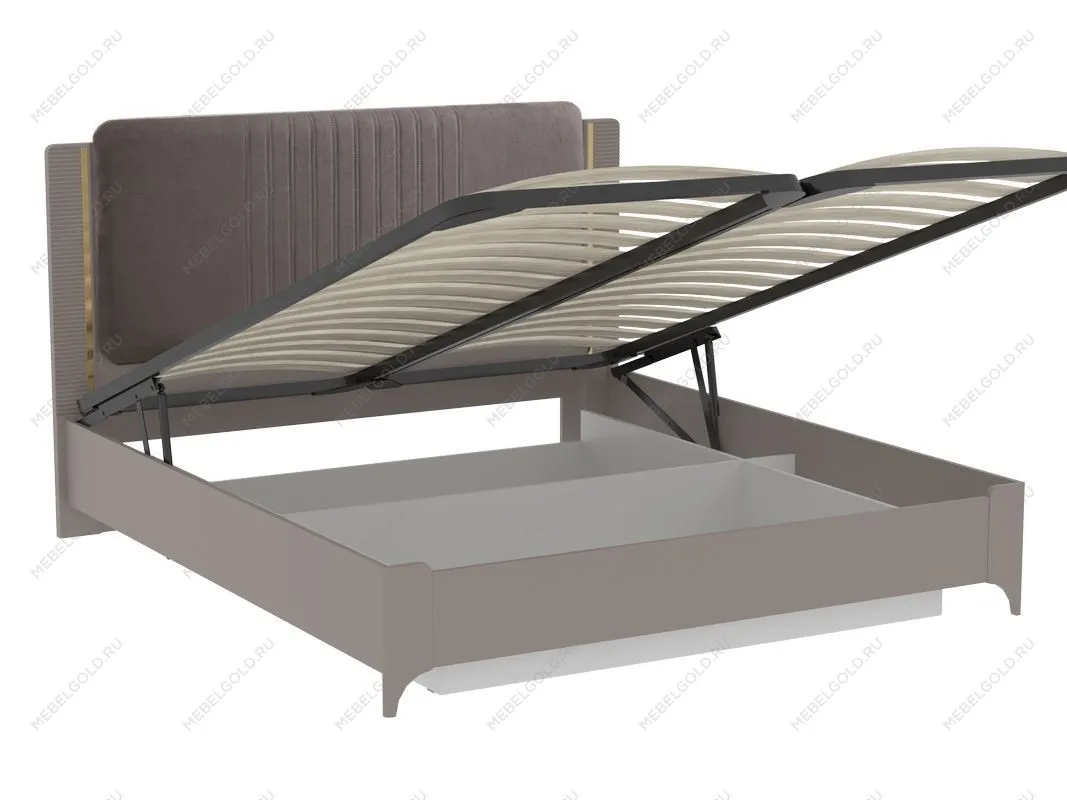 Кровать 1800 NEW (Велюр) с подъемным механизмом, Сиде (1892*2082*1200) Мокко