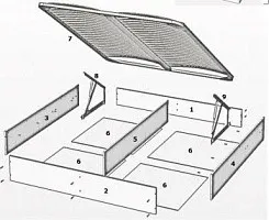 Ящик с подъемным механизмом Джоконда 180x200 см крем