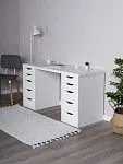 Стол письменный Ингар, 10 ящиков, 140х75х55 см, белый | изображение 2