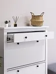 Обувница Сага с 2 откидными ящиками 92х122 белая | изображение 2