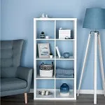 КАЛЛАКС / ФОРА Стеллаж ИКЕА / IKEA 8, прямоуголной формы с двумя рядами ячеек, тамбурат, цвет белый | изображение 4