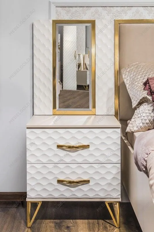 м. Марьина Роща - Зеркало Лара для прикроватной тумбы белый глянец | изображение 2