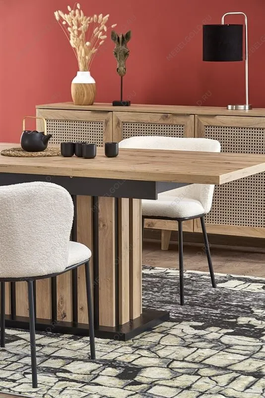 Стол обеденный Halmar LAMELLO 160 раскладной (дуб артизан/черный) | изображение 11