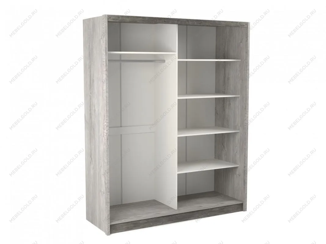 Шкаф-купе 2-х дверный 2300, Денвер (1778*631*2300) Риббек серый, 11727 | изображение 2