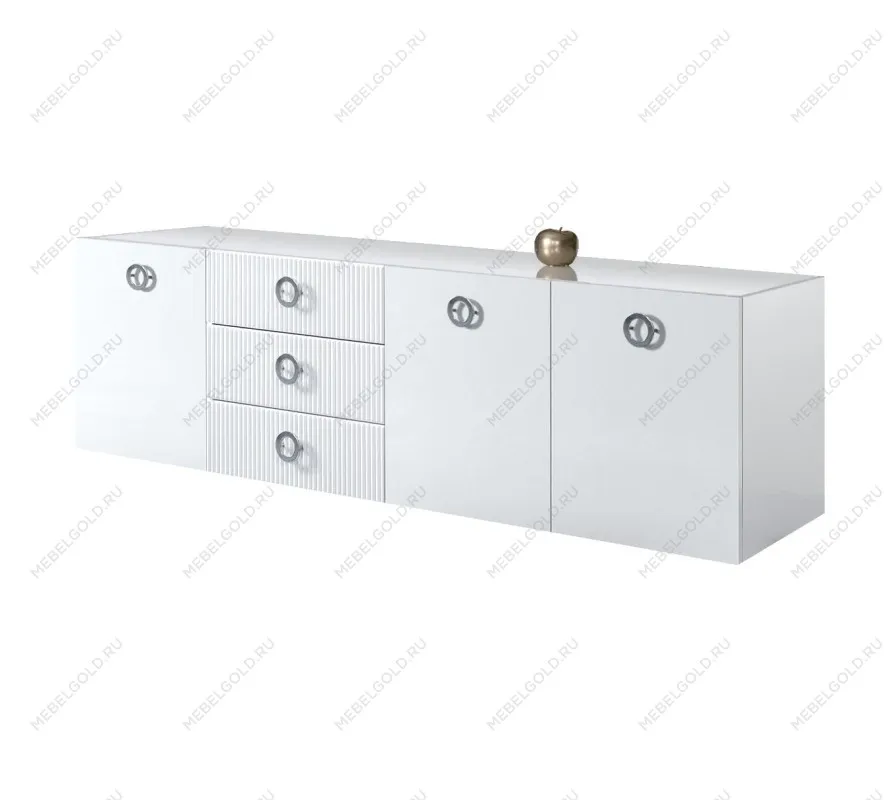 Комод 2.1м Bogemia Fly Fillini (Белый) (Lakobel/Хром) БМКМ-5