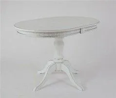 Стол Капелла (цвет Белый/патина серебро/шпон дуб)