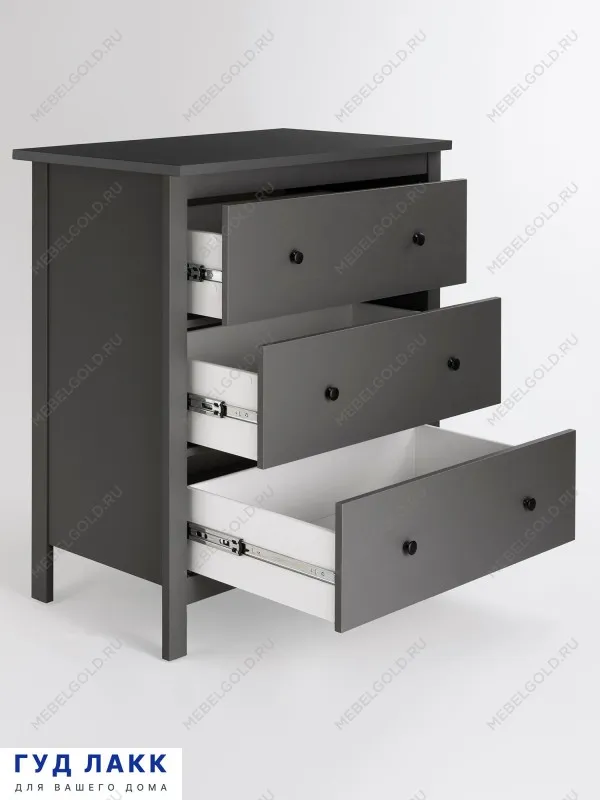 Комод Сага, 3 ящика, 92х100х51 см, серый | изображение 7