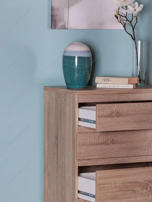 Комод Кастор, 5 ящиков, 65х40х112 см, дуб сонома | изображение 8