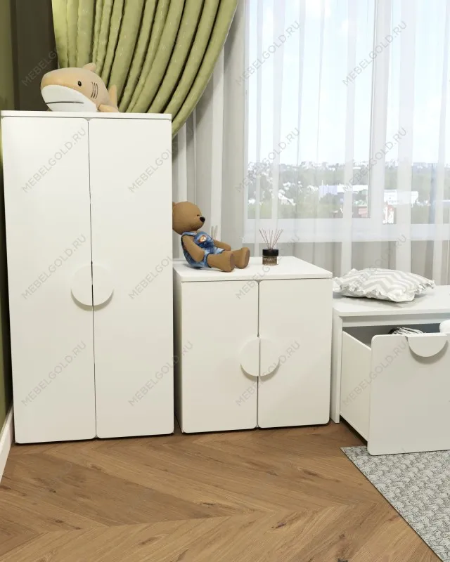 Шкаф Пикси распашной, с двумя дверьми и полкой 60х57х120, белый (робкий подснежник) | изображение 9