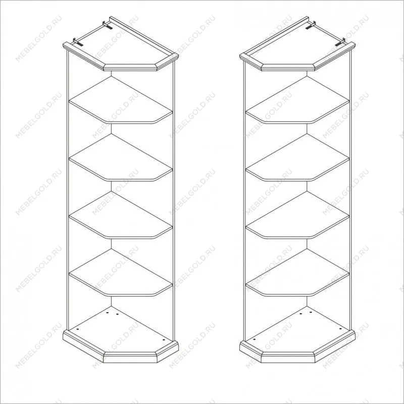 Мишель стеллаж для шкафа левый белый матовый