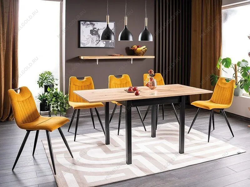 Стол обеденный Signal FLIP раскладной (дуб артизан/черный) | изображение 4