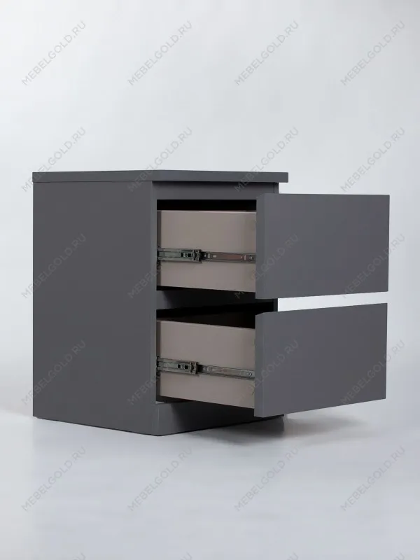 Тумба прикроватная Варма, 2 ящика, 40х55х40 см, эмаль серая | изображение 11