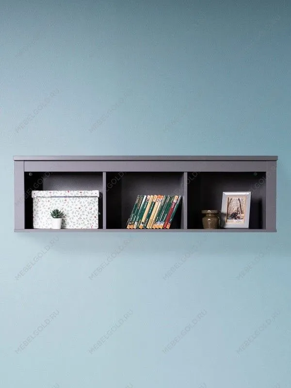 Полка навесная Сага, 3 секции, серая | изображение 1