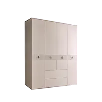 Шкаф 4-х дверный с ящиками Римини СОЛО (Слоновая кость/Серебро) РМШ2/41(s)