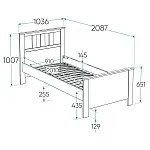 Кровать односпальная Сага, 90х200 см, серая/ясень | изображение 2