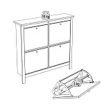 Обувница Сага с 4 откидными ящиками 113х108 темно-бирюзовая | изображение 11