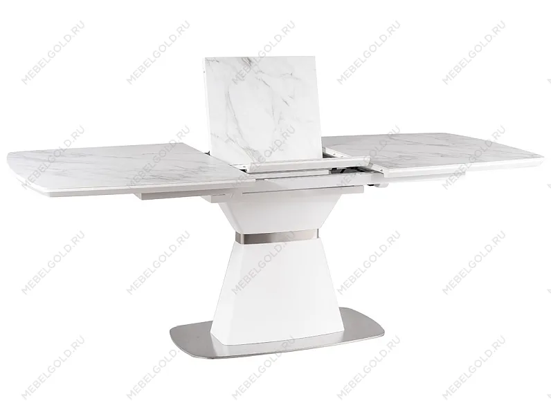Стол обеденный SIGNAL SATURN II 160 (белый мрамор/белый мат) | изображение 4