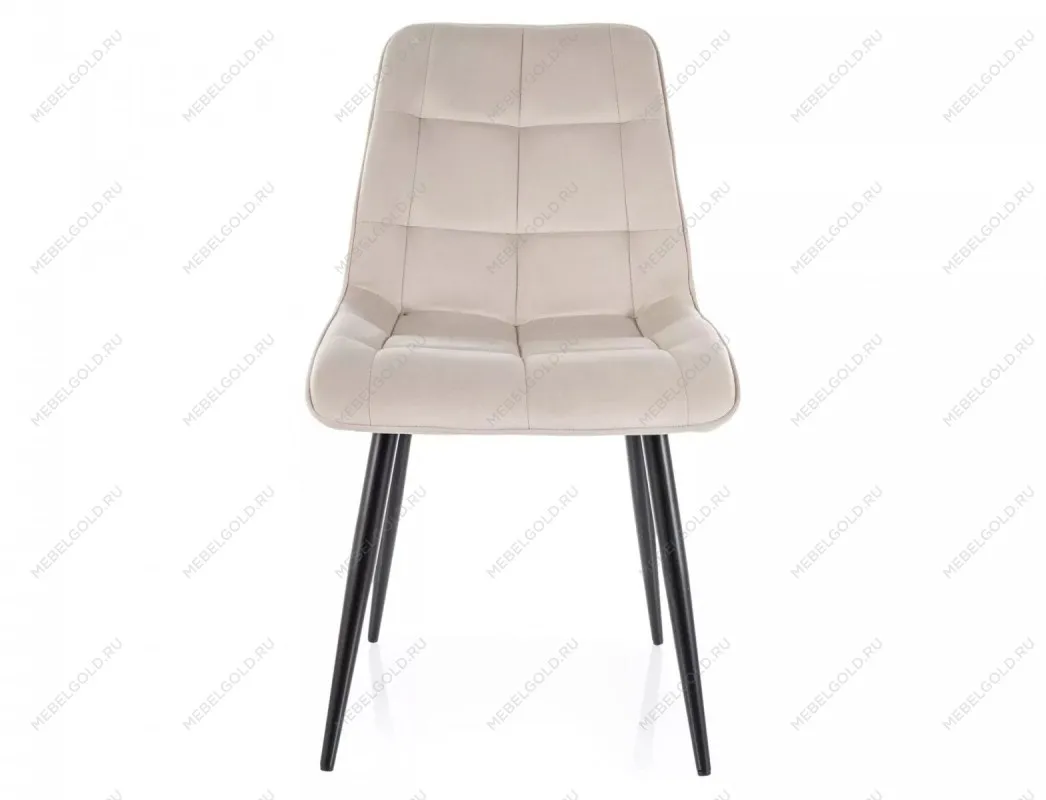 Стул кухонный Signal CHIC Velvet Bluvel 30 (светло-бежевый/черный) | изображение 1