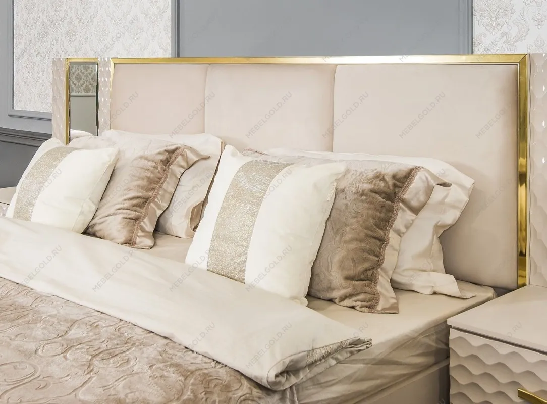Кровать Лара 180x200 см бежевый глянец | изображение 4