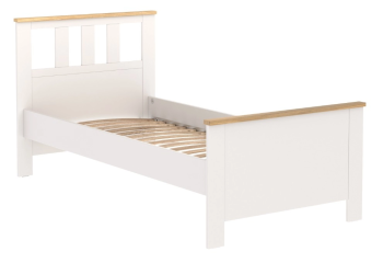 САГА кровать одинарная 90х200 белая/ясень