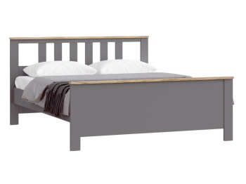 САГА кровать двойная 160х200 серая/ясень