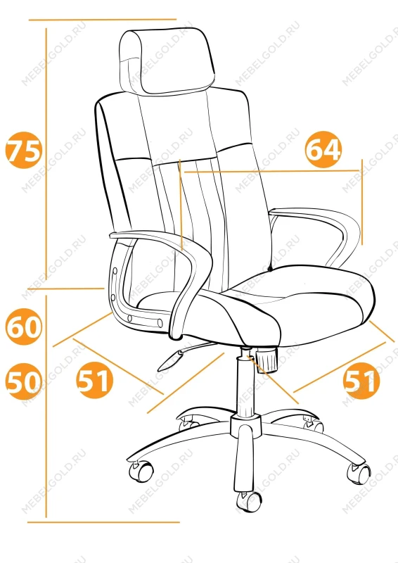 Кресло OXFORD хром, кож/зам, черный, 36-6 | изображение 11