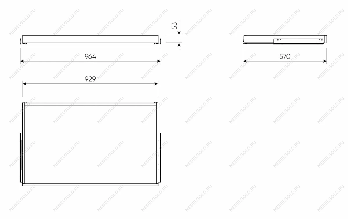 Выдвижная полка МАКС 100х58 белая | изображение 1