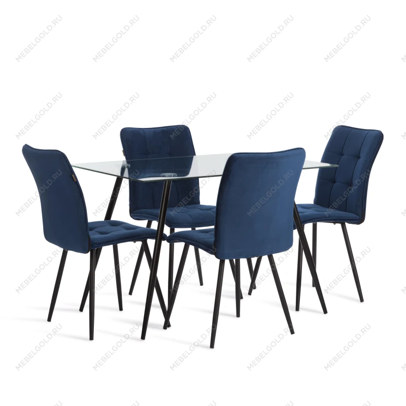 Стол SOPHIA (mod. 5003), металл/стекло (8мм), черный / прозрачный, 110 х 80 х 75 см | изображение 5