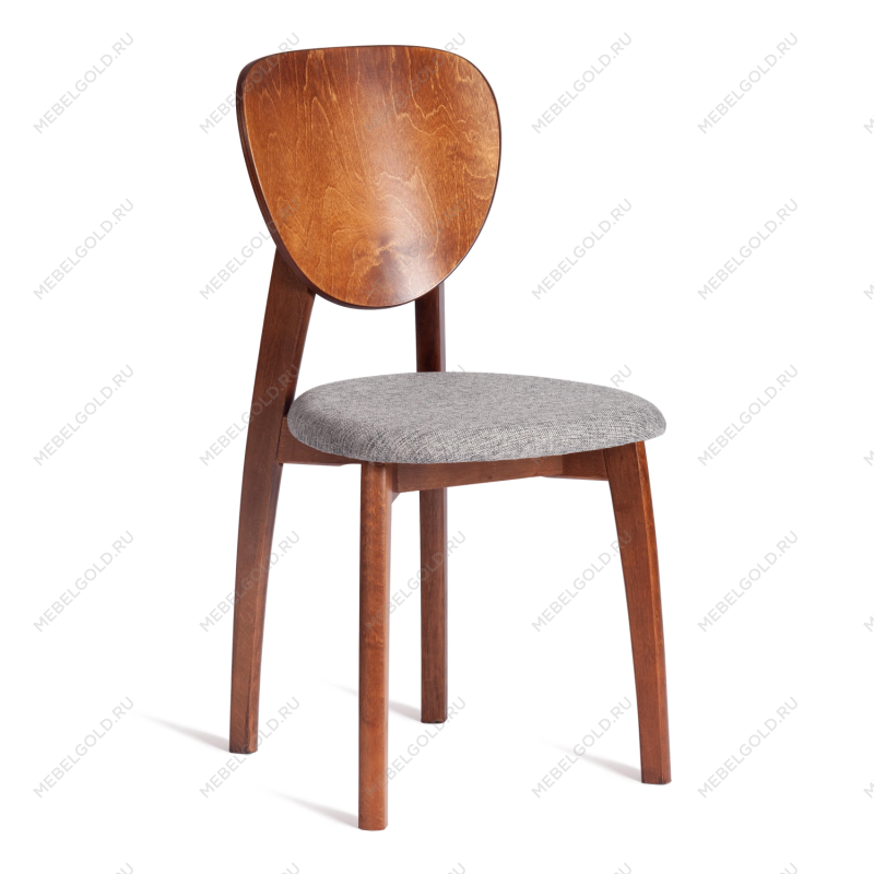 Стул DIAMANTE мягкое сидение, бук, 42x42x85см, коричневый, ткань wool dimgrey, серый