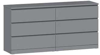 МАЛЬМ / VARMA Комод ИКЕА / IKEA 6D 160х77х40, серый