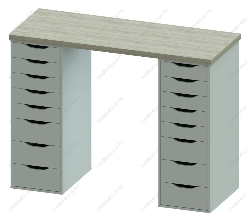 ИНГАР стол письменный ИКЕА / IKEA 2/88 140x106x55, дуб беленый/белый