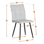 Стул обеденный La Rousse, флок, бежевый/черный, 7, 49х50х93 | изображение 12