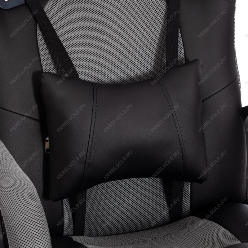 Кресло DRIVER (22), кож/зам/ткань, черный/серый, 36-6/TW-12 | изображение 8