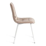 Стул CHILLY (mod. JSC-220), Велюр/металл, 44,5х52,5х88 см, Beige (бежевый) HLR8 / белый | изображение 1