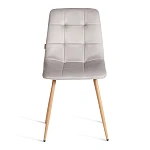 Стул CHILLY (mod. JSC-220), Велюр/металл, 44,5х52,5х88 см, Light grey (светло-серый) HLR14 / натуральный | изображение 4