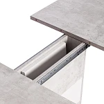 Стол обеденный SMART, ЛДСП, 105-140х68,6х75 см, Белый бетон/Белый | изображение 7