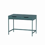 Стол письменный на металлических ножках Ингар Д 100x48x76, серо-бирюзовый/черный | изображение 2