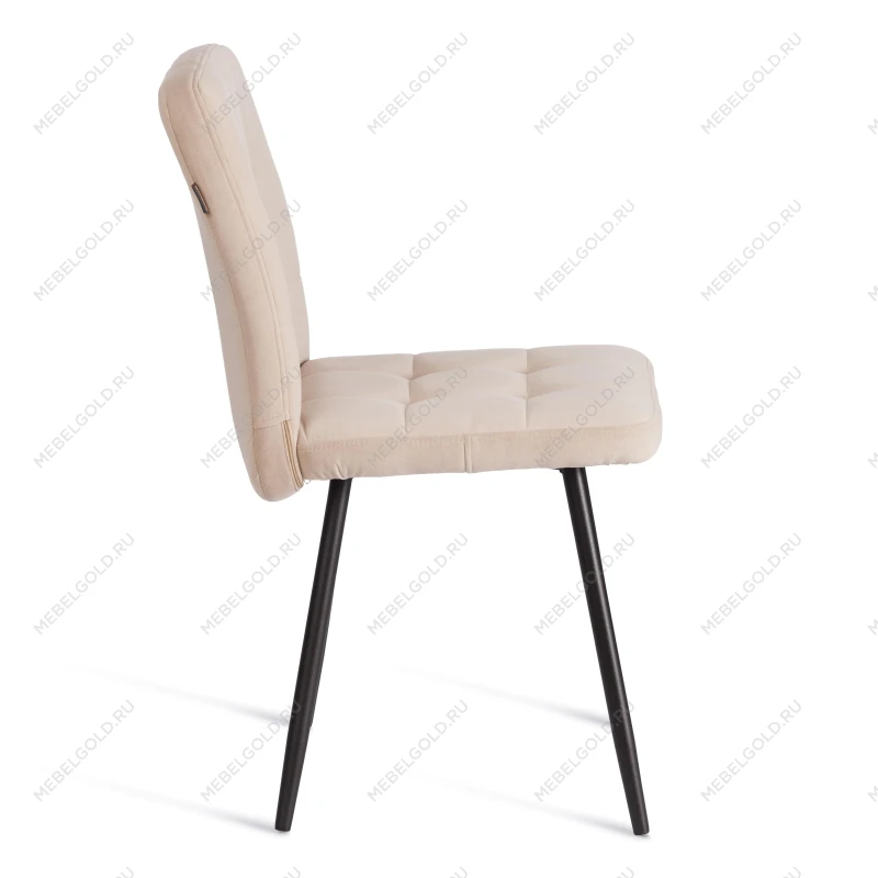 Стул обеденный Medeo, LT, флок, бежевый/черный, 7, 45х56х89 см | изображение 1